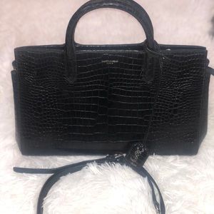 Like new: YSL crocodile tote black